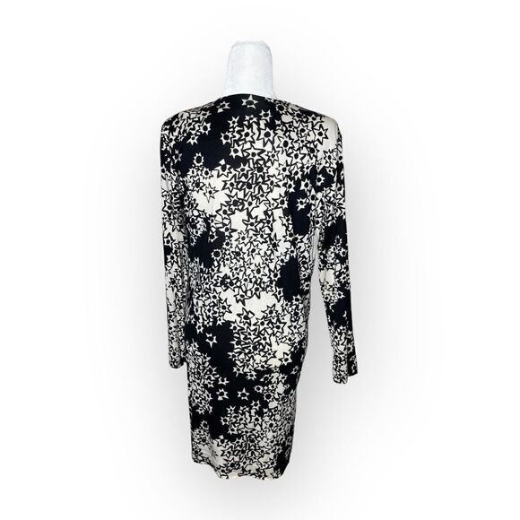 Diane von Furstenberg Mod Tunic Dress Silk Nana Star Meadow Black White - Picture 9 of 11